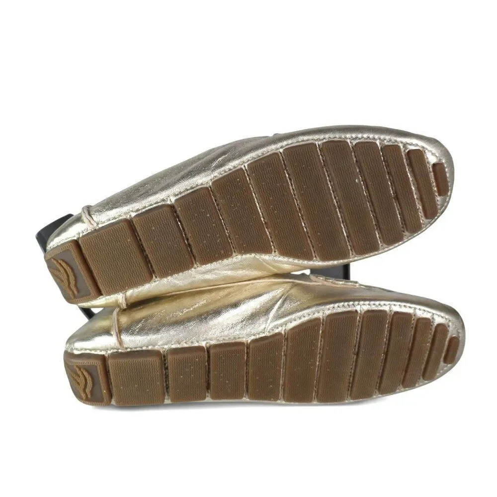 Sperry Top-Sider Bridge Classic Slip-on Loafers Metallic Gold STS83348 Women's 5